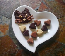 Photo Coeurs croustillants aux trois chocolats